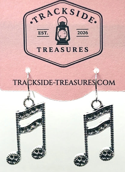 Textured Musical Note Earrings