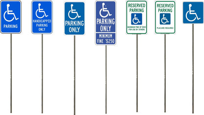 Model Railroad Handicapped Parking signs. Blue and white, parking and fines. N Gauge , N Scale, HO Scale, HO Gauge, O Scale, O Gauge, S Scale, S Gauge
