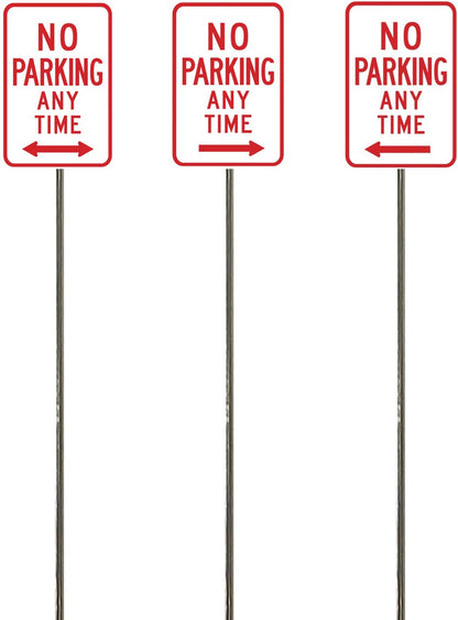 No Parking Any Time with arrows, Model Railroad Sign, Model Railway Sign, O Scale, O Gauge, N Scale, N Gauge, S Scale, S Gauge, HO Scale, HO Gauge Metal Pole 