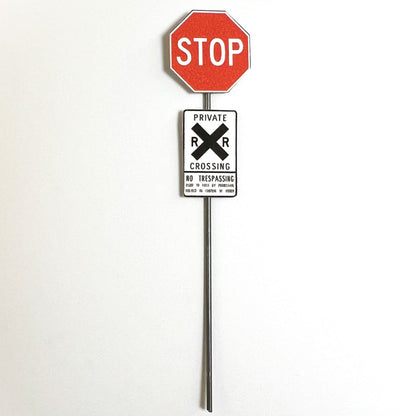 N Scale - Private RR Crossing w/ STOP - 2 Pack