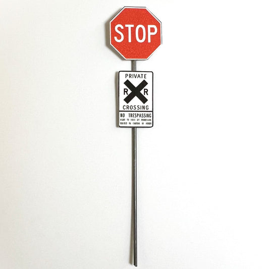 N Scale - Private RR Crossing w/ STOP - 2 Pack